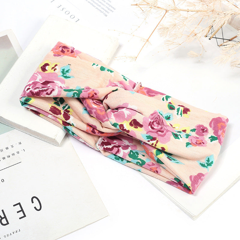 Sweat-absorbent And Anti-perspirant Bundled Headband With Wide-brimmed Print Headband LadyShow.Store