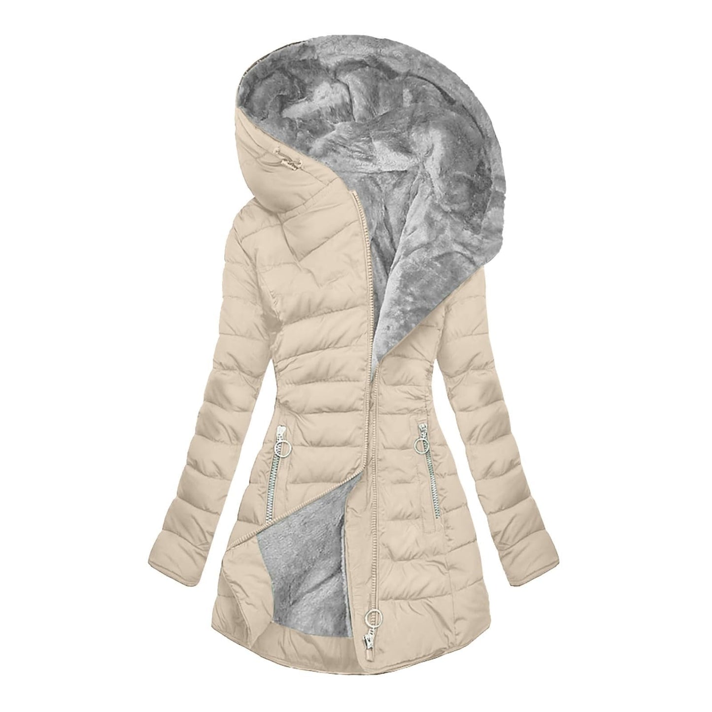 Hooded long-sleeved warm and velvet cotton jacket LuxuryLifeWay Online Store