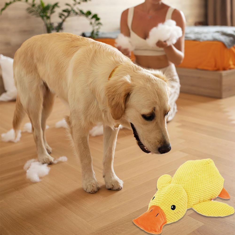 Best Pet Supplies Interactive Squeaky Dog Toy - Crinkle Duck, Yellow  Stuffing-Free Or Stuffed Body, Soft, Squeaks & Crinkles, No Mess, Perfect For Moderate Chewers, Toss And Fetch Play Pets Fashion