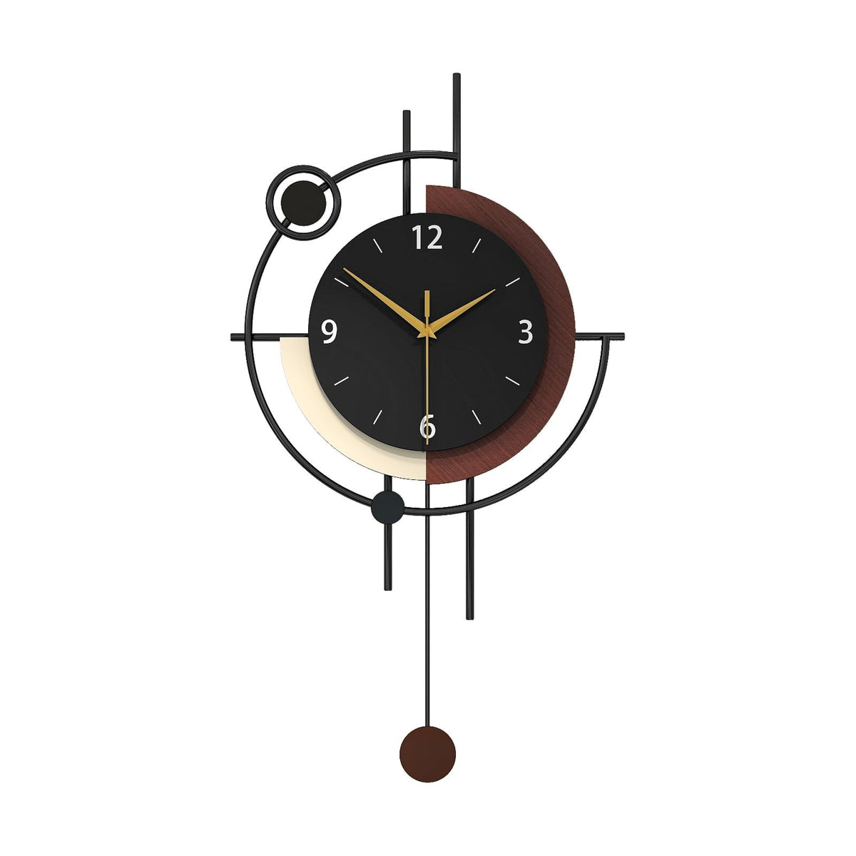 Modern Metal Wall Clock Geometric Decorative Pendulum Home Decor PearlNestDecor.com