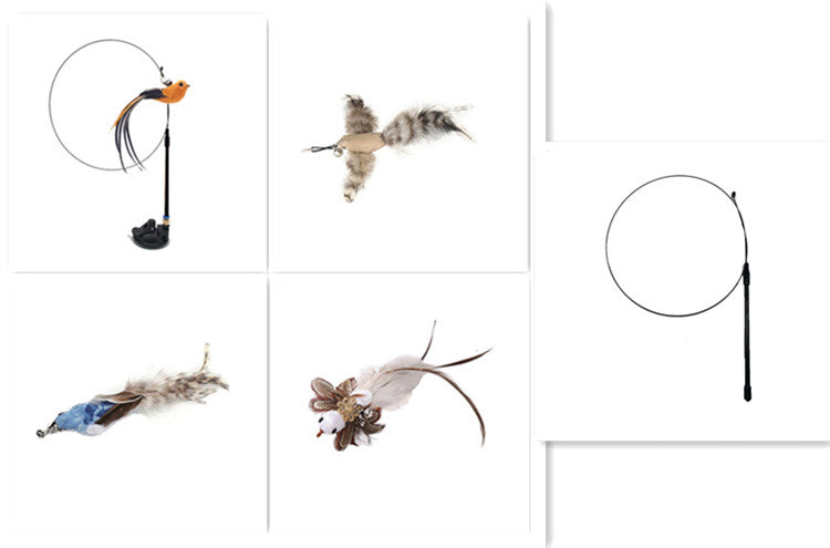 Steel Wire Feather Funny Cat Stick Long Rod Pets Fashion