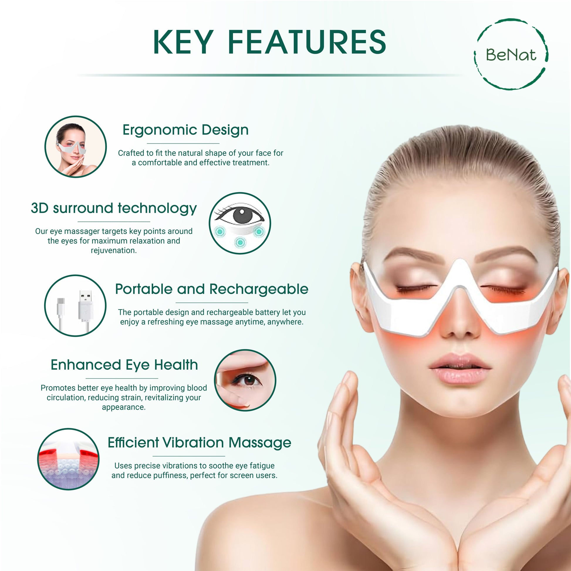 Under-Eye Red Light Therapy Skin Rejuvenation and Relaxation Massager LuxuryLifeWay Online Store