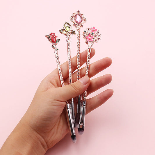 Beauty And The Beast Rose Makeup Brush Portable Makeup Tool Set CJD