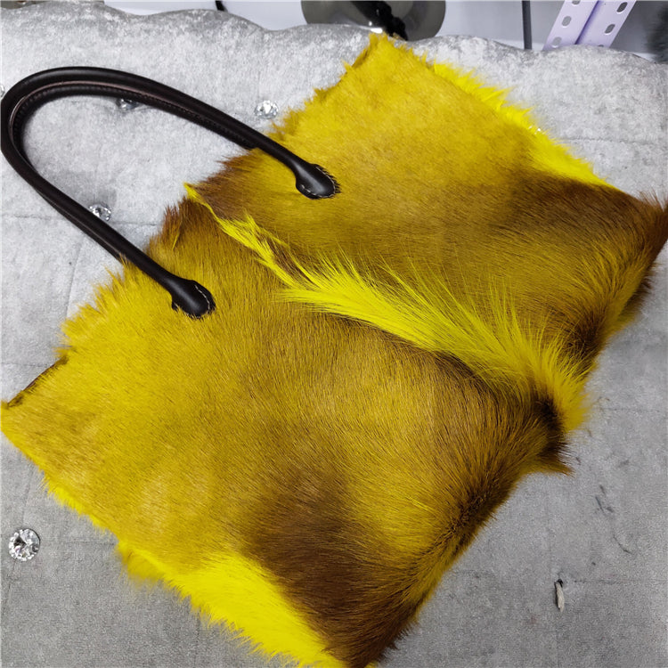 European And American Fashion Minimalist Cowhide Handle Handbag LadyShow.Store