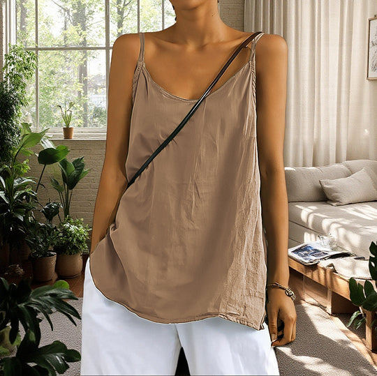 Cotton Linen Sleeveless Vest Women's Summer New Loose Cotton Linen Inner Match Sleeveless Versatile Bottoming Top NorixaFashion.com