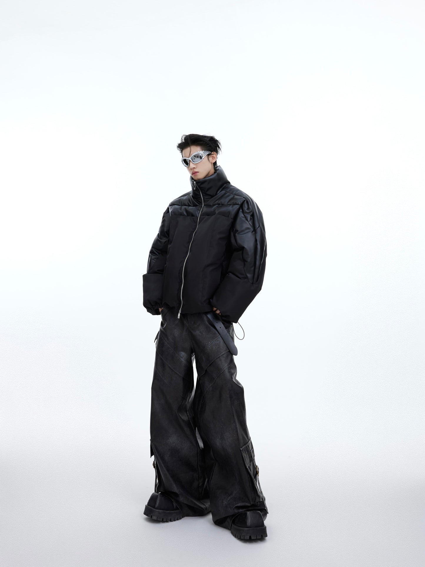 Flowing Light Thickened Three-dimensional Splicing Design Cotton Jacket LuxuryLifeWay Online Store