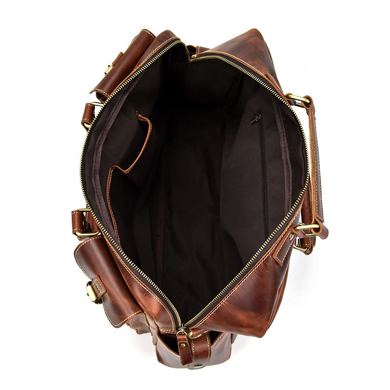 Horse Leather Men's Shoulder Bag Leather Laptop Men's Briefcase Portable CJD