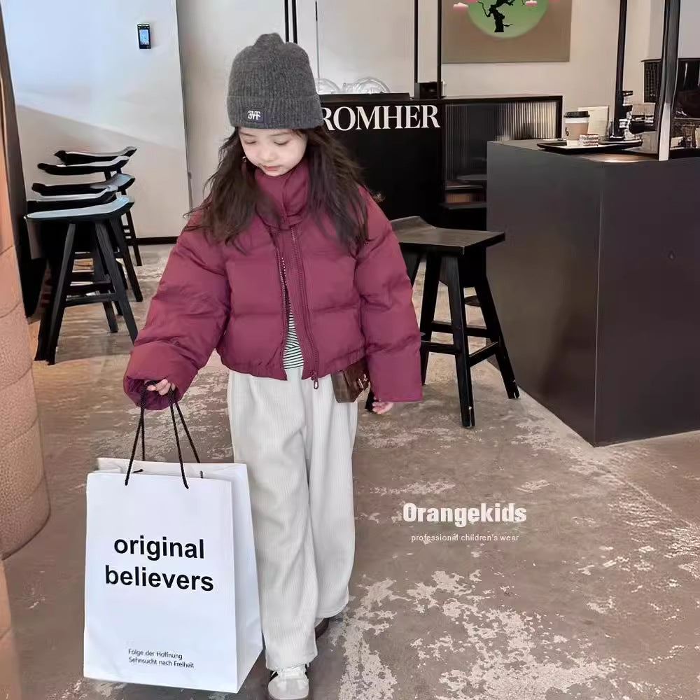 Korean Style Kids Down Jacket for Girls - Winter Warmth Pi-Mart