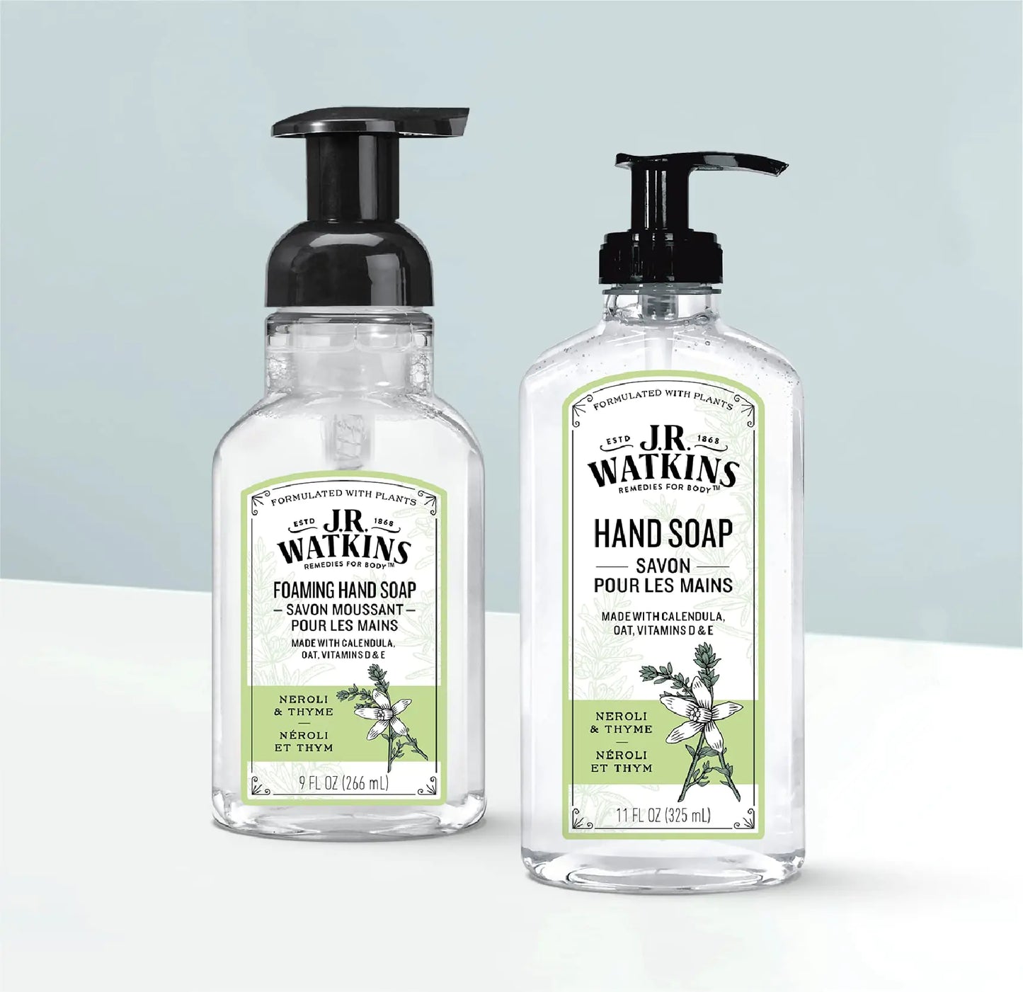 J.R. Watkins Liquid Hand Soap With Dispenser, Moisturizing Hand Soap, Alcohol-Free Hand Wash, Cruelty-Free, USA Made Liquid Soap For Bathroom and Kitchen, Neroli & Thyme, 11 Fl Oz, 3 Pack 11 Fl Oz (Pack of 3)