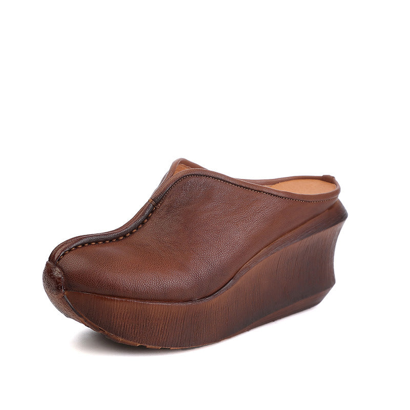 Summer Chunky Heel Platform Closed-Toe Shoes LadyShow.Store