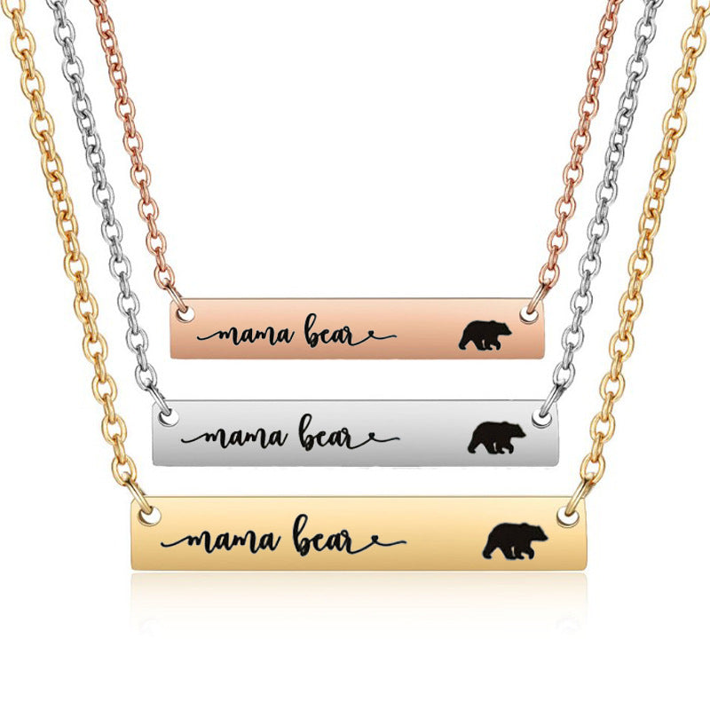 Titanium Steel Long Bar Necklace for Mother's Day Gift LadyShow.Store