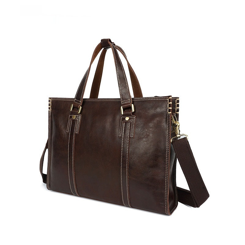First Layer Cowhide Oily Leather Shoulder Messenger Bag CJD