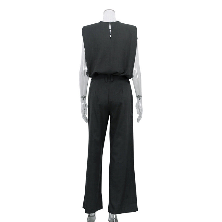Sleeveless Vest Pullover Top And Loose-fitting Trousers Two-piece Set NorixaFashion.com