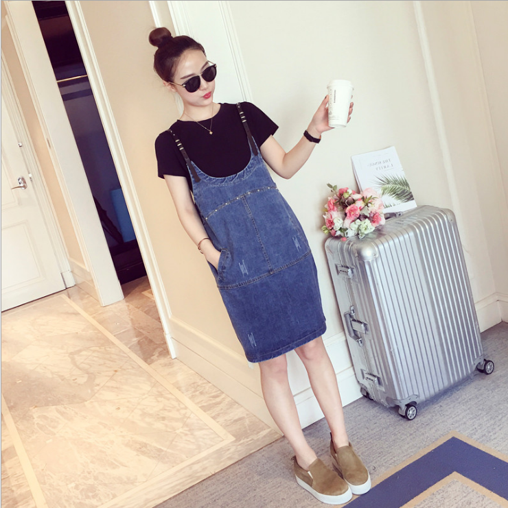 Chic Plus Size Denim Dress Set for Spring/Summer Pi-Mart