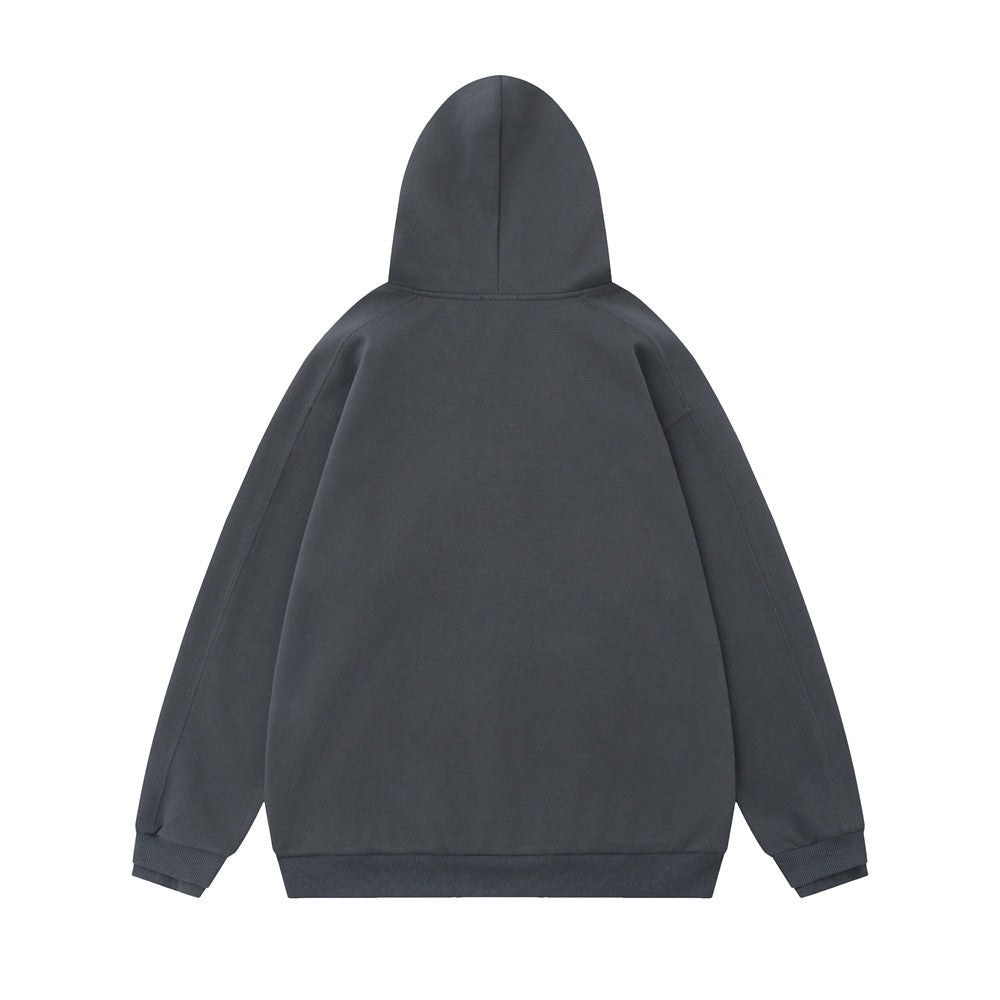 Simple Letter Embossed Pullover Loose Sweater Men's Clothing Best YouTube Store