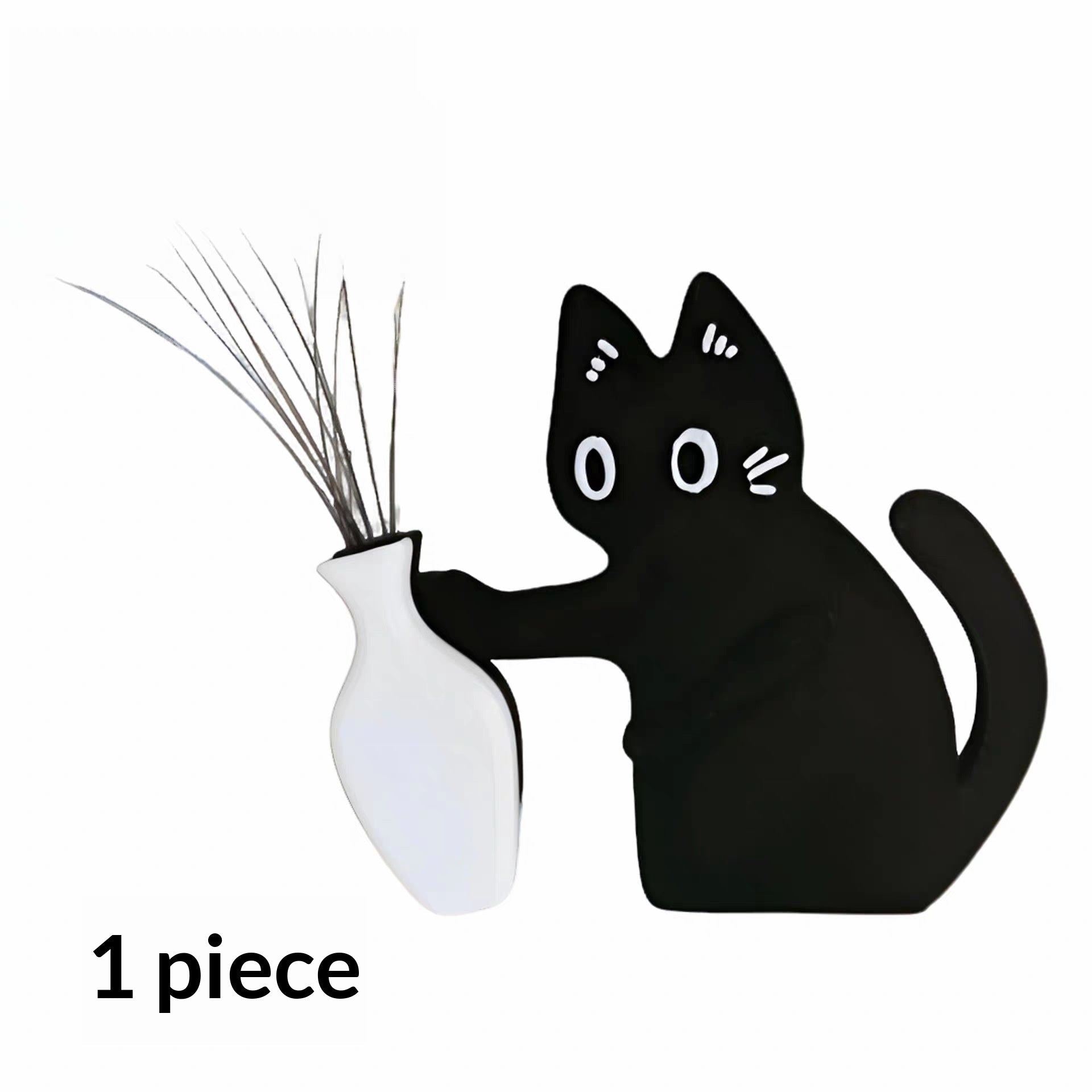 Creative Black Cat Fridge Magnet Acrylic Refrigerator Sticker Cat Whisker Fridge Magnet Figurine Kitchen Decor Gifts PearlNestDecor.com