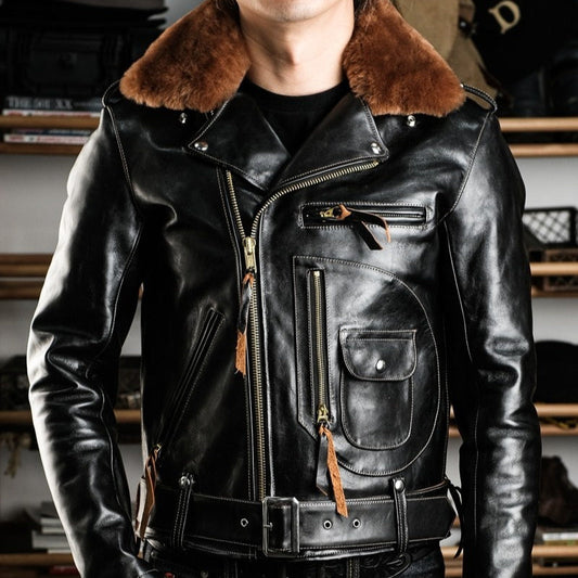 Detachable Fur Collar And Belt Fully Equipped Men's Jacket LuxuryLifeWay Online Store