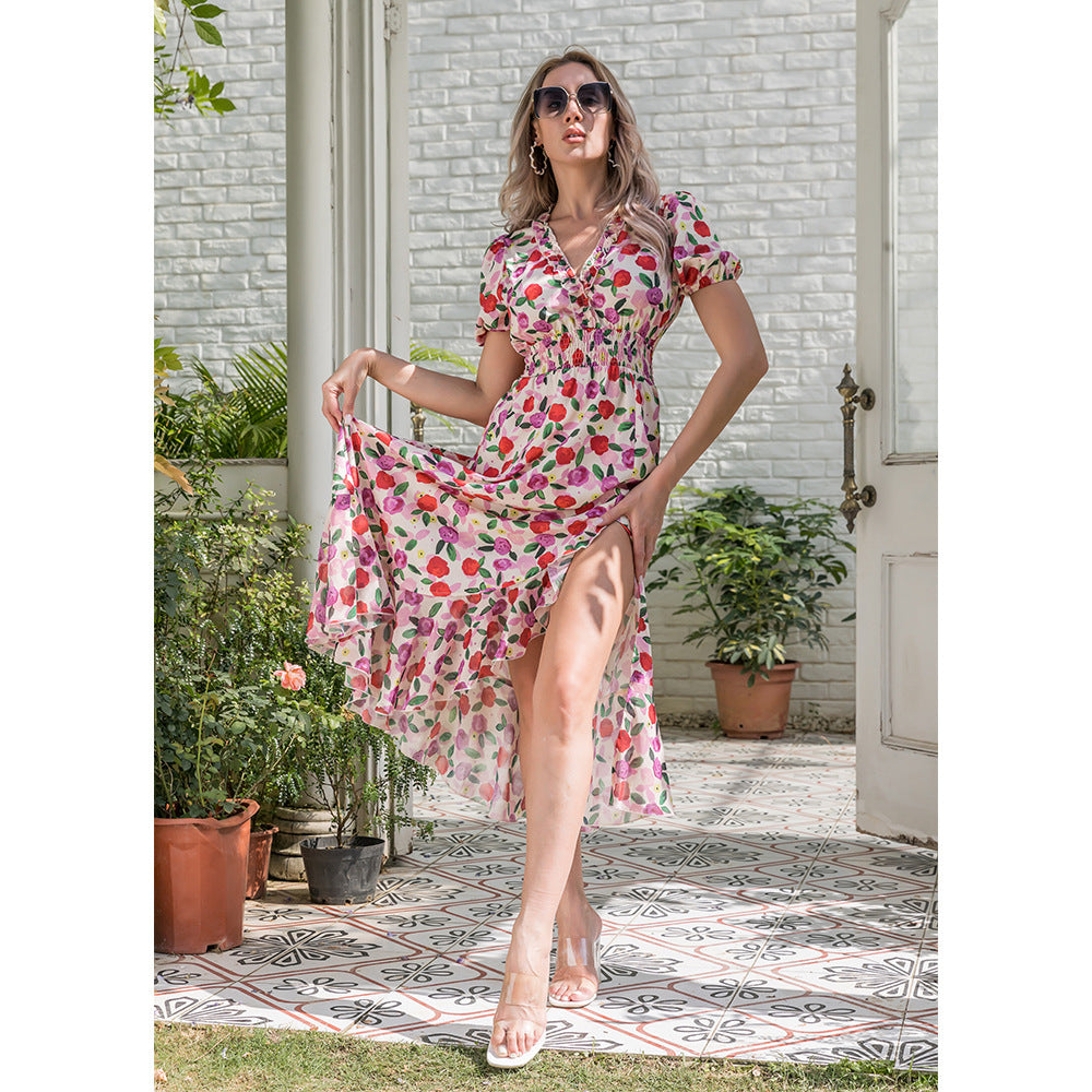 Women's Fashion Simple Print Swing Dress