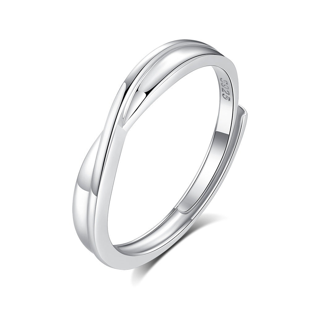 S925 Silver Adjustable Ring For Couples LadyShow.Store