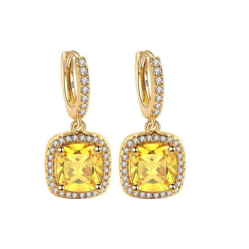 S925 Sterling Silver Inlaid Zircon Earrings LadyShow.Store