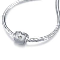 925 Sterling Silver Heart Zircon Bracelet Necklace Charm for Mother LadyShow.Store