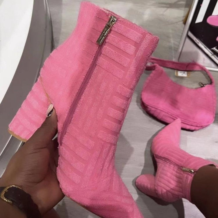 Heeled Boots For Women Fashion Pionted Toe Shoes LadyShow.Store