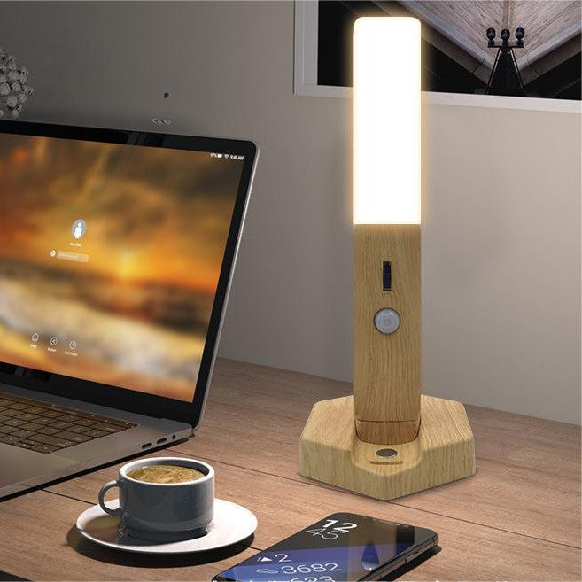 Smart Home Wooden Small Night Lamp Lamp LED Induction