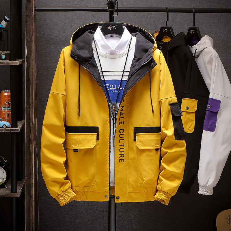 Men's Hooded Work Jacket, Utility Outerwear Jacket Pi-Mart