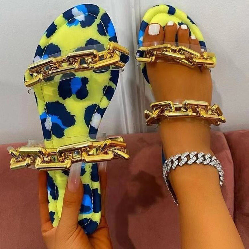 Flip Flop Summer New Chain Buckle Beach Women's Sandals LadyShow.Store