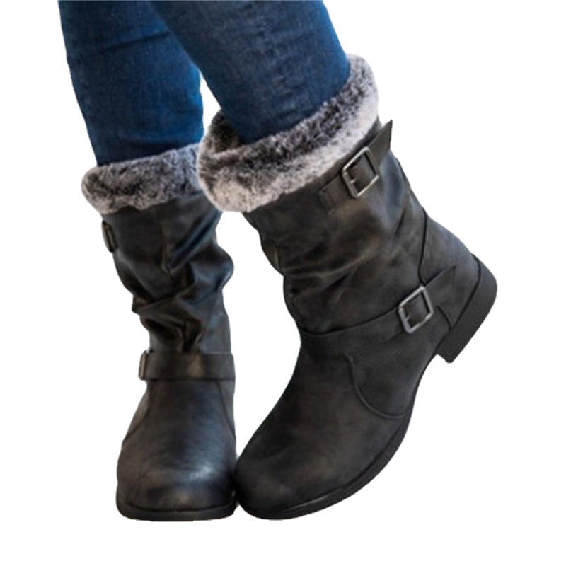 Warm Women's Snow Boots In Autumn And Winter Fashion European And American Martin Boots LadyShow.Store