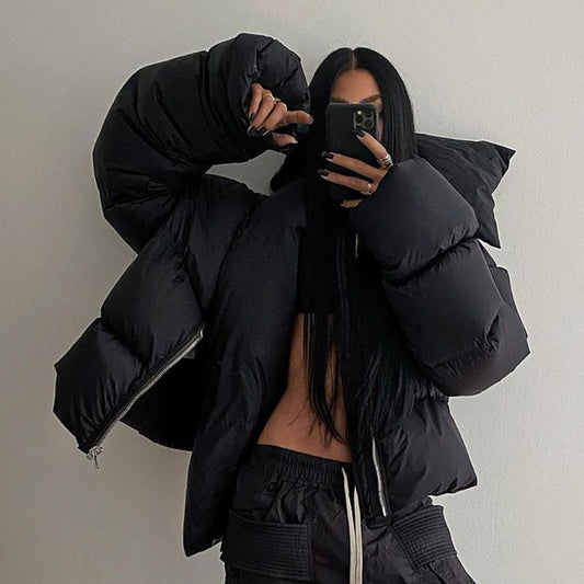Snap-on Scarf Coat Warm-keeping Cotton Clothing Best YouTube Store