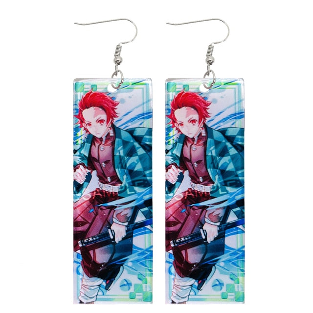 Acrylic Tanjiro Earrings Pi-Mart