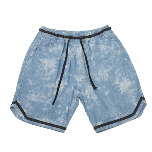 Men's Vintage Bleached Denim Shorts for Summer Streetwear Pi-Mart