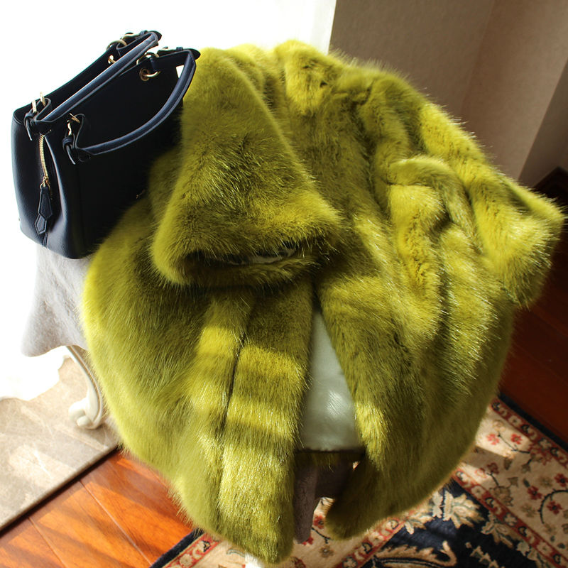 Loose Mid-length Mink Coat Furry Faux Fur Best YouTube Store