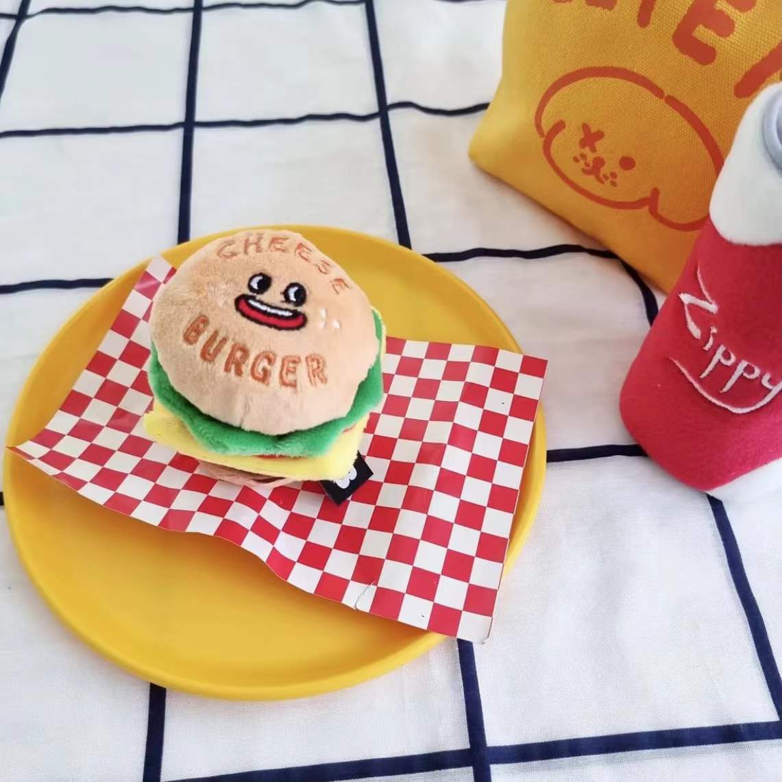 Hamburger Toy Pet Sniffing Soothing Sound Paper Decompression Pets Fashion