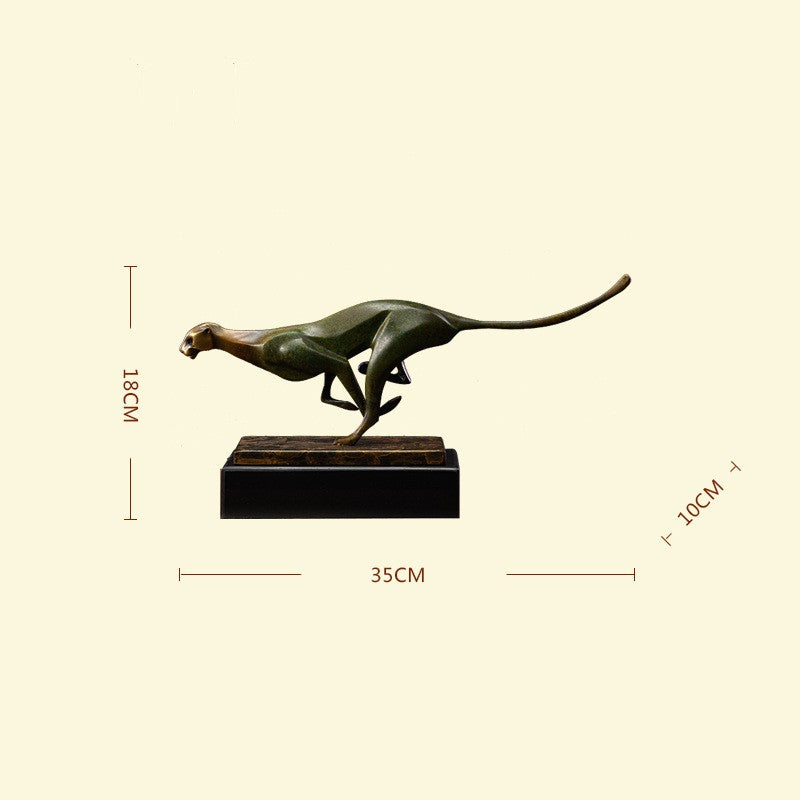 Landscape Sculpture Copper Crafts Leopard Ornaments PearlNestDecor.com