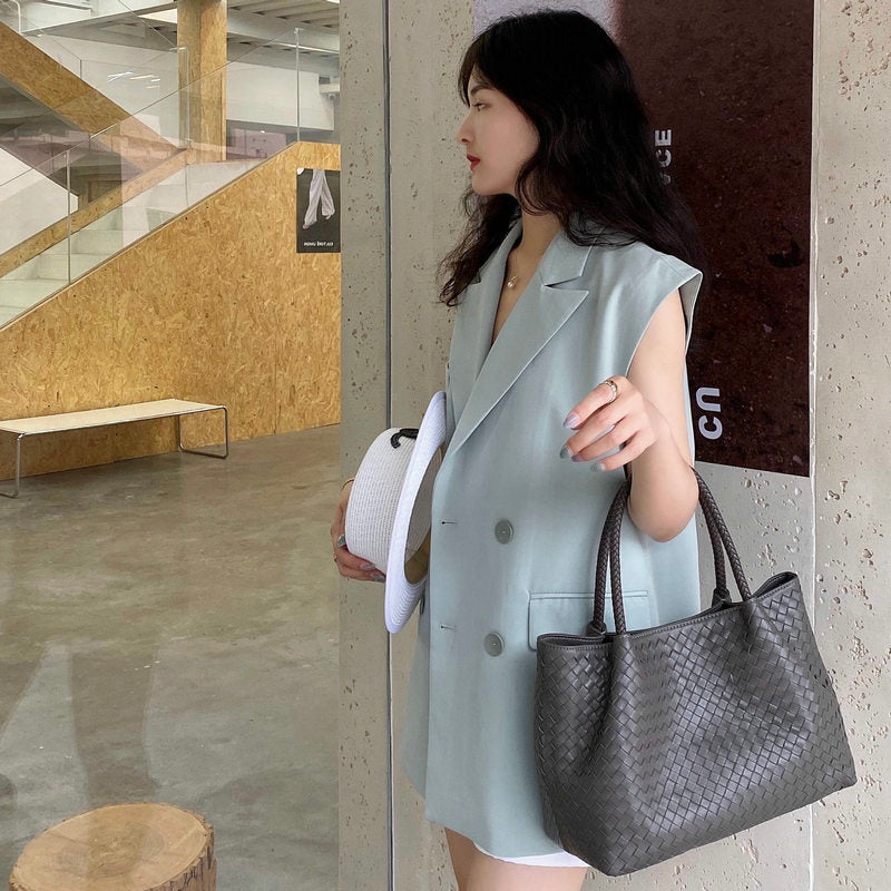 Handmade Sheepskin Woven Handbag For Women LadyShow.Store