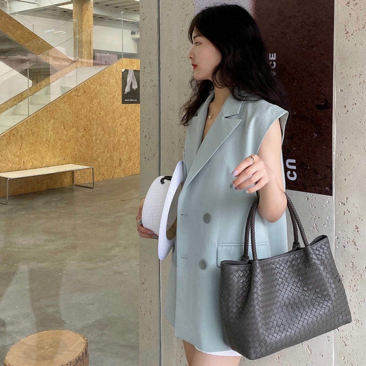 Handmade Sheepskin Woven Handbag For Women LadyShow.Store