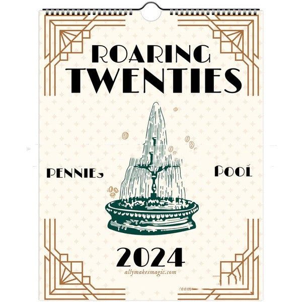 Vintage Wind Roaring Twenties Calendar Paper