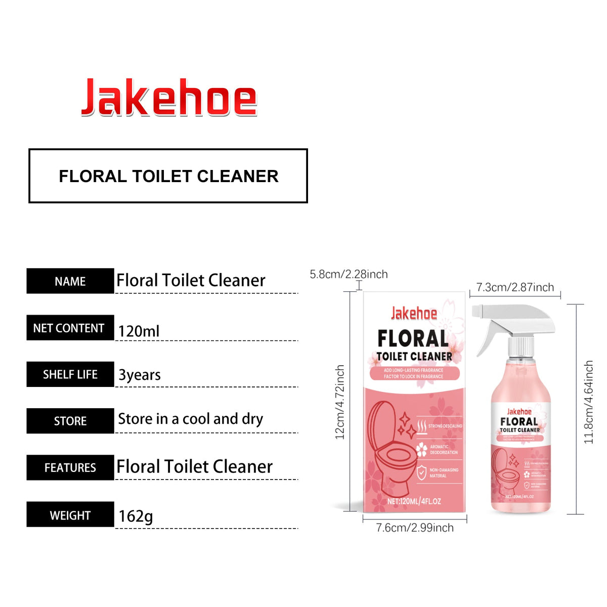 Toilet Cleaner, Floral Fragrance, Toilet Fragrance, Odor Removal, Stain Removal, Floral Fragrance, Toilet Liquid 120ml 1 Box  With 110 Nozzle Tube Length Tri Light Beauty