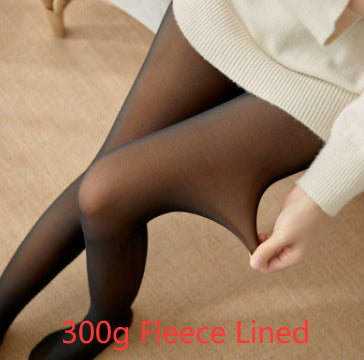 Fleece-lined Thickened Sheer Tights Leggings Transparent One-piece Pantyhose Superb Fleshcolor Pantynose NorixaFashion.com