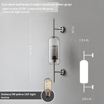 Living Room Wall Lamp Retro Creative Corridor Aisle Glass Ball Wall Lamp PearlNestDecor.com
