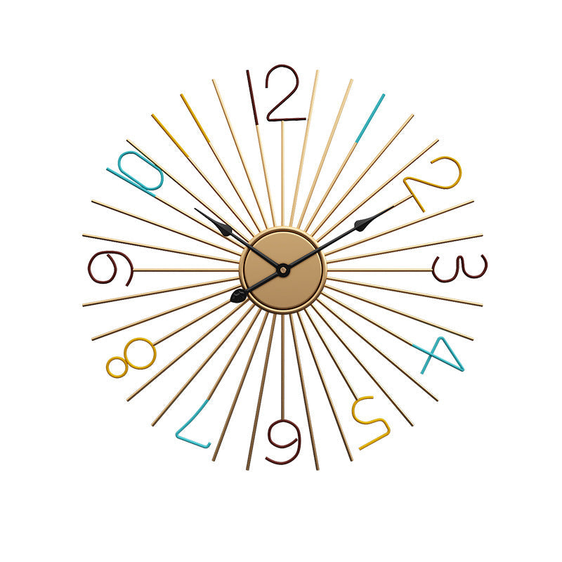 Fashion Silent Metal Wall Clock Creative Living Room PearlNestDecor.com