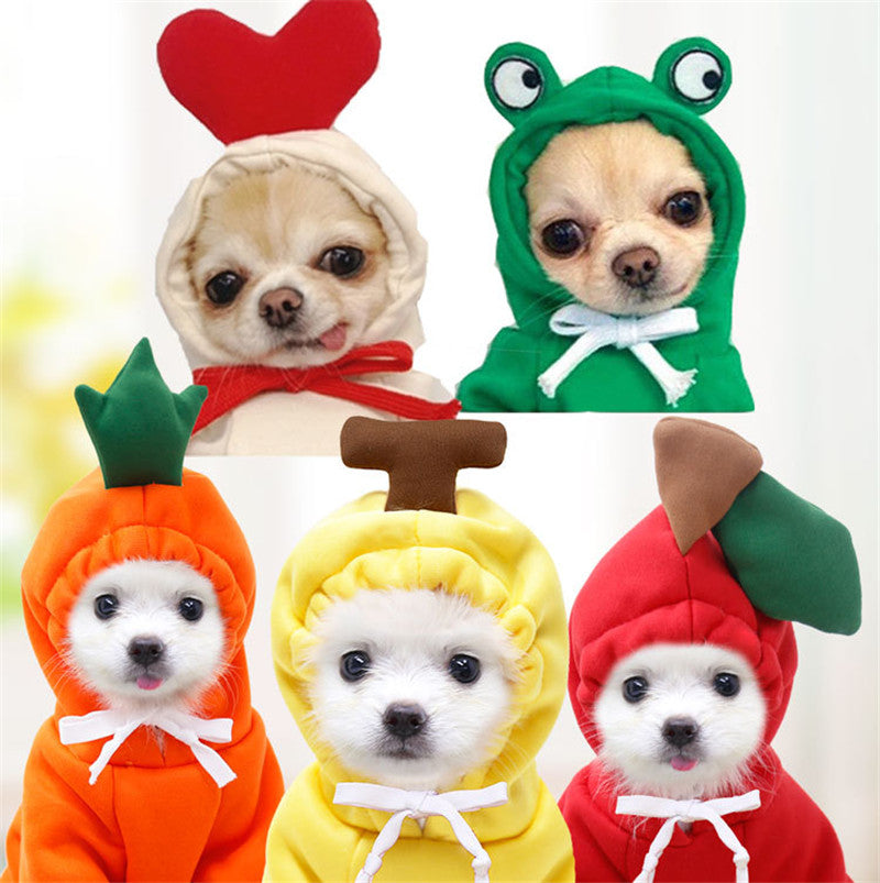 Cute Fruit Dog Clothes For Small Dogs Hoodies Winter Warm Fleece Pet Clothing Puppy Cat Costume Coat For French Chihuahua Outfit Best YouTube Store