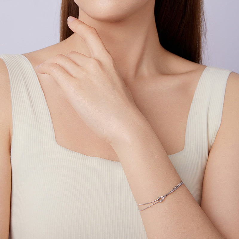 S925 Sterling Silver Shuttle Bracelet LadyShow.Store