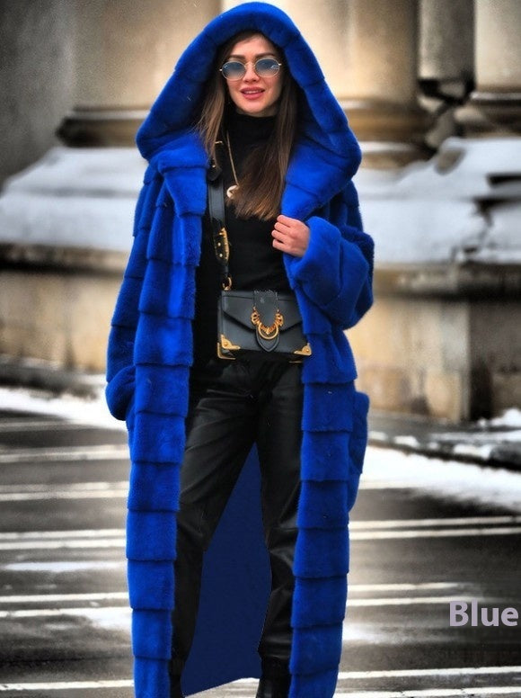 Fashionable Thickened Long Plush Women's Coat NorixaFashion.com