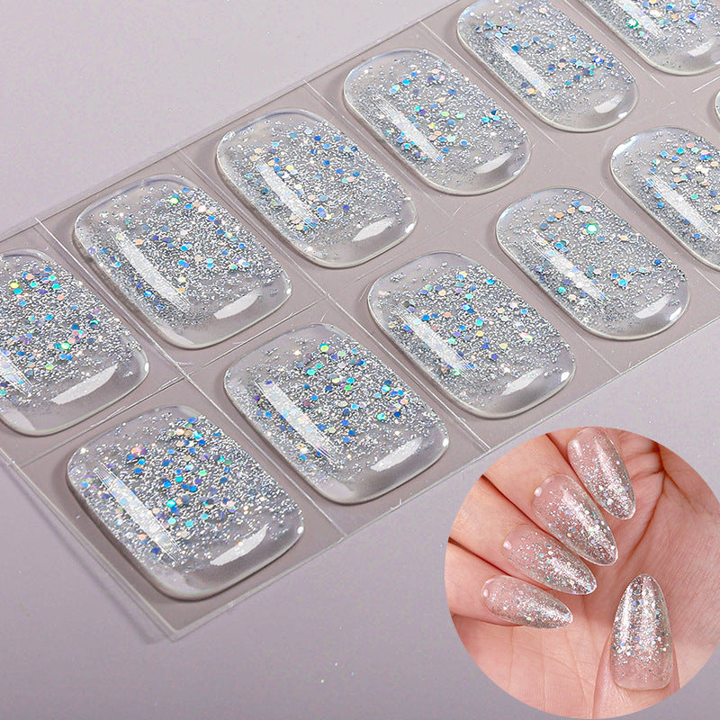 Simple Solid Color Scallion Powder No-bake Gel Nail Stickers LadyShow.Store
