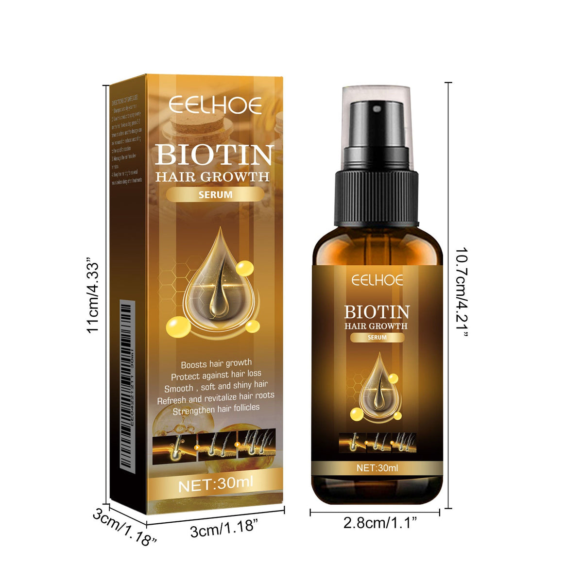 Biotin Hair Spray 30ml-box Tri Light Beauty