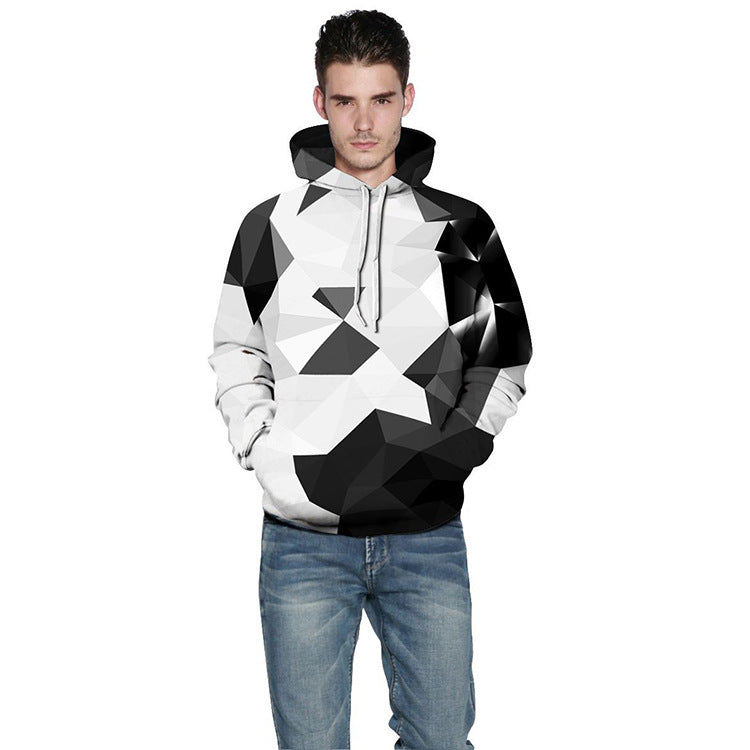 Men's And Women's Fashion Versatile Print Hooded Sweatshirt