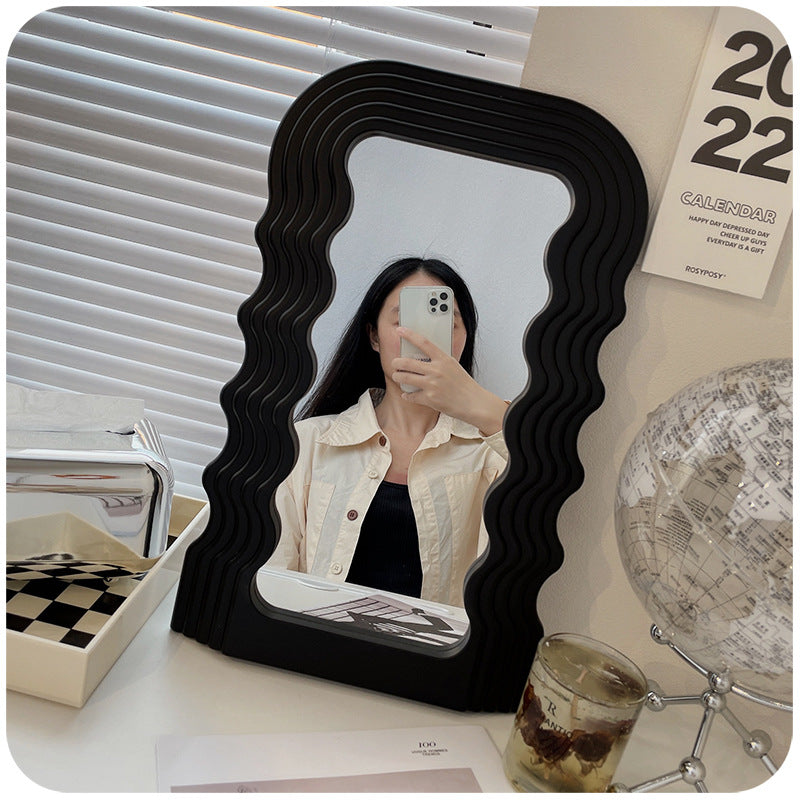 Wave Desktop Makeup Mirror for Entrance Decoration LadyShow.Store